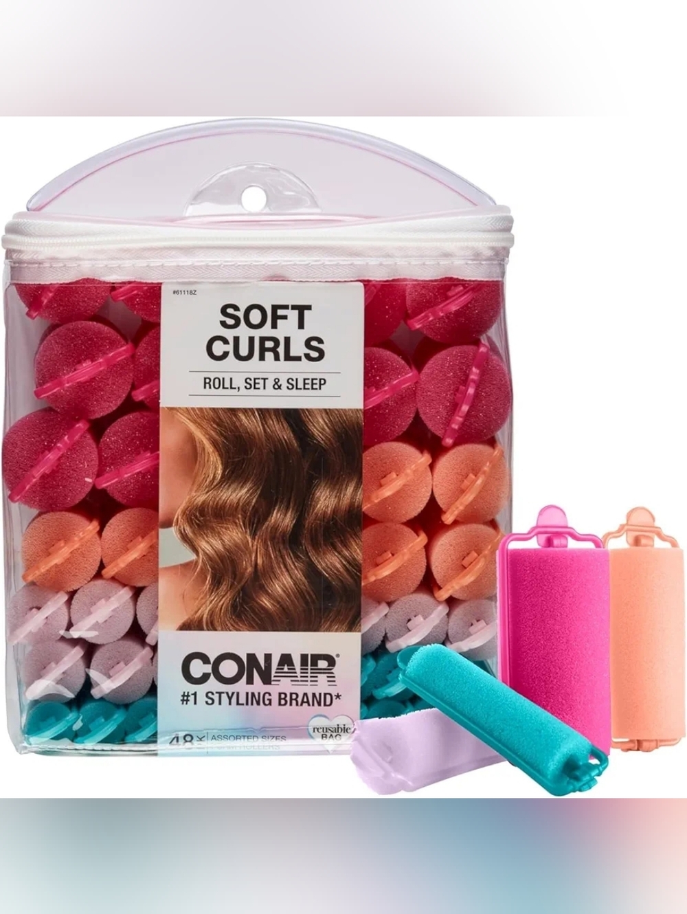 🆕️ Conair Foam Hair Rollers - 48 Count, Assorted Colors